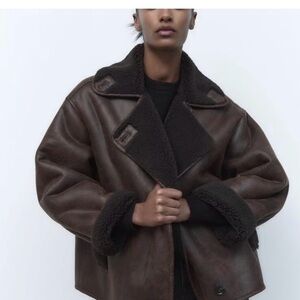 Zara Brown Shearling Jacket